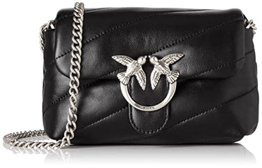 Pinko Damen Love Baby Puff C Sheep Quaste Tasche, Z99o_Black-Old Silver im Sale